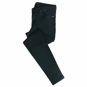 Zara Z1975 Skinny Zipper Pocket Black Moto Jeans 6